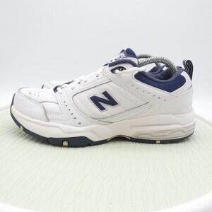 New Balance 608 V2 Mens US 10 Training Shoes White Blue Leather Athletic Sneaker